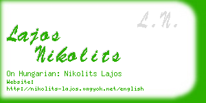 lajos nikolits business card